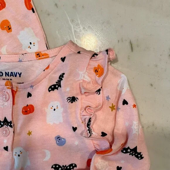 NEW Halloween Long-Sleeve Ruffle-Trim Jumpsuit - Picture 2 of 3